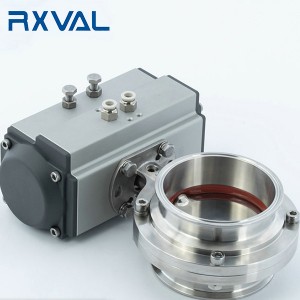SMS Sanitary Butterfly Valve Clamp End with Pneumatic Actuator